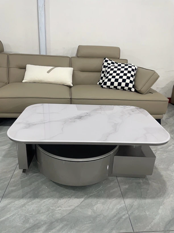 极简轻奢电视柜茶几客厅家用创意简约意式圆形