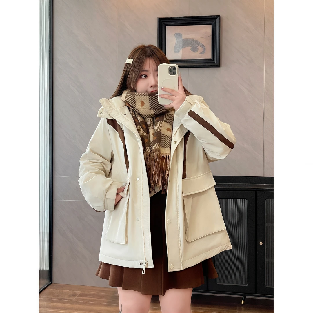 错节绽放 / 保暖工装派克服11649花契200斤胖mm秋冬潮流遮肉