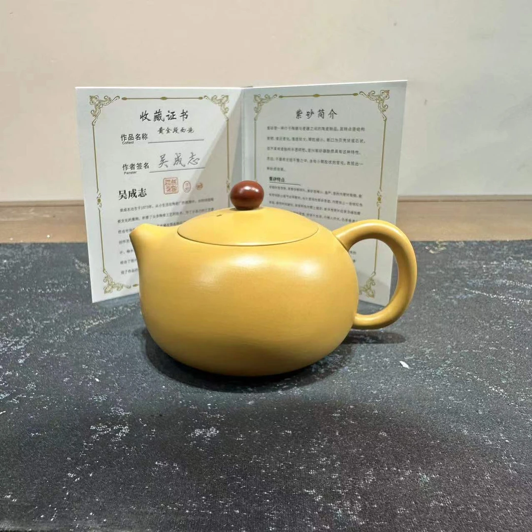 吴成志手作半手工黄金段泥紫砂西施壶 3586