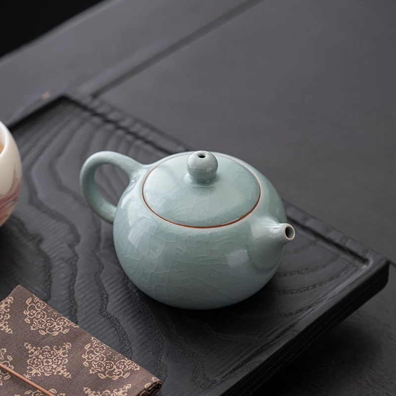 陶瓷茶壶泡茶壶天青汝窑西施壶冰裂纹泡茶壶功夫茶具 2327