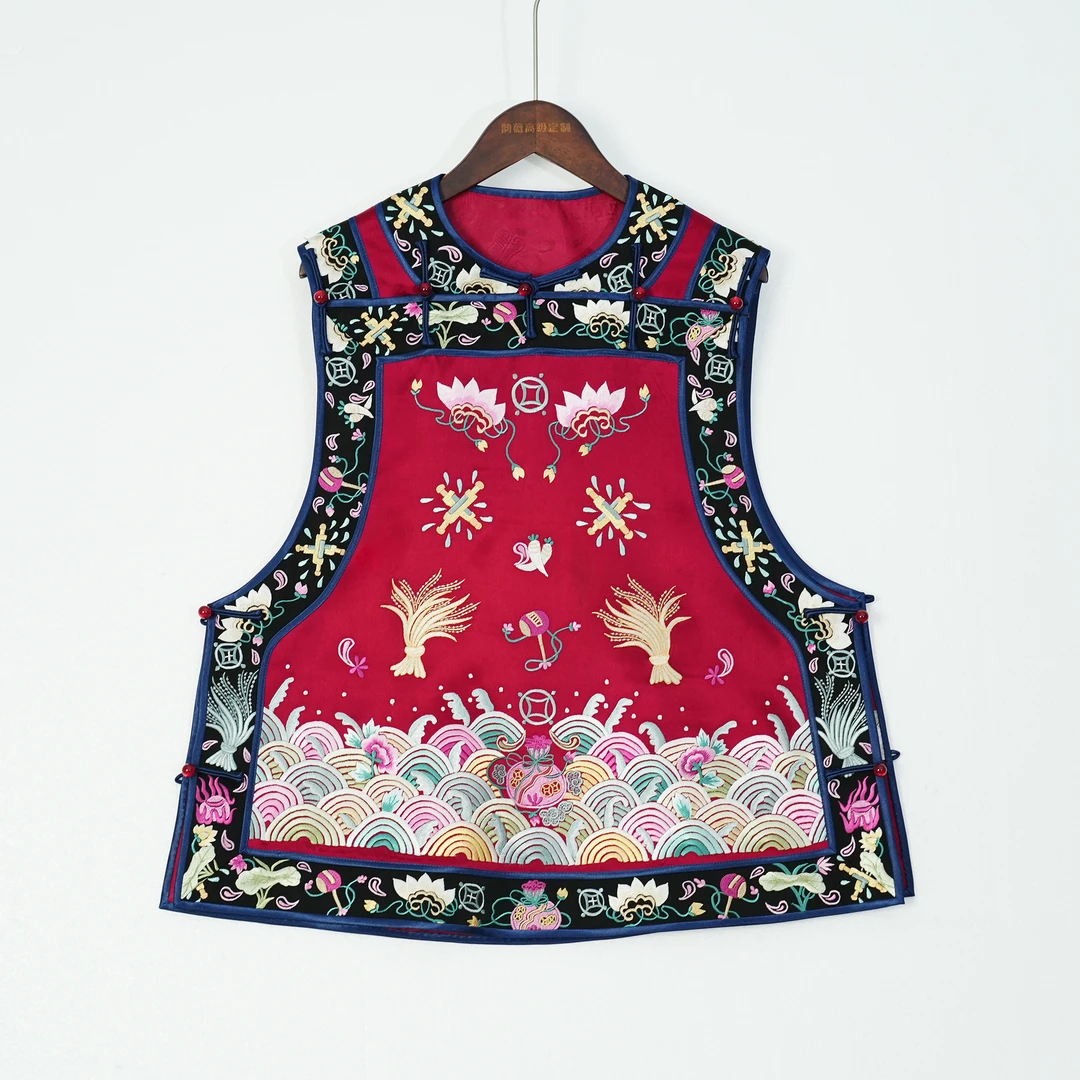 原创女士上衣马夹中国风传统国风中式十三太保马甲重工刺绣