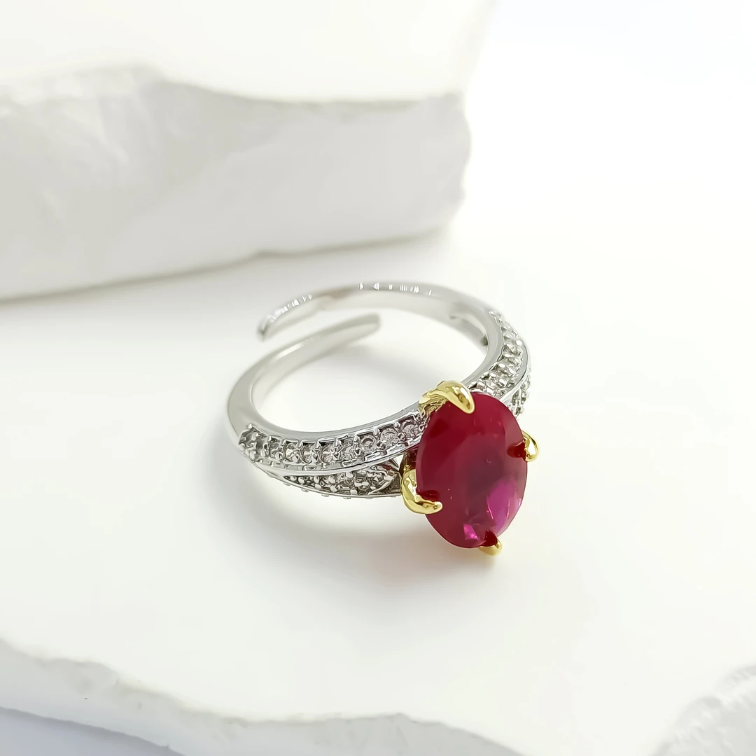 铜合金合成锆石戒指 FXLM-55700 戒指轻奢精致欧美时尚气质