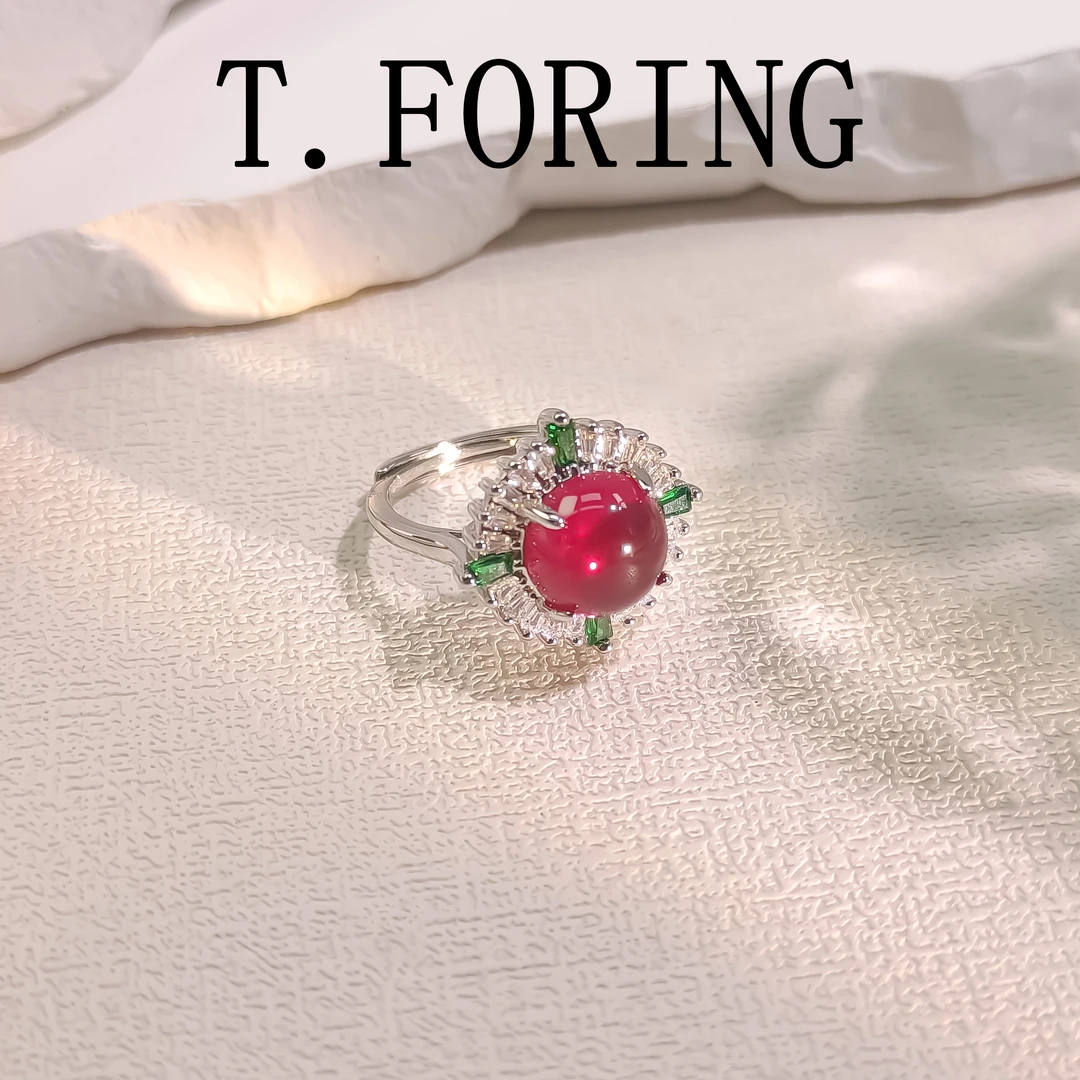 铜合金合成锆石戒指 WHLM-001217【绽放之火】戒指轻奢时尚气质简约