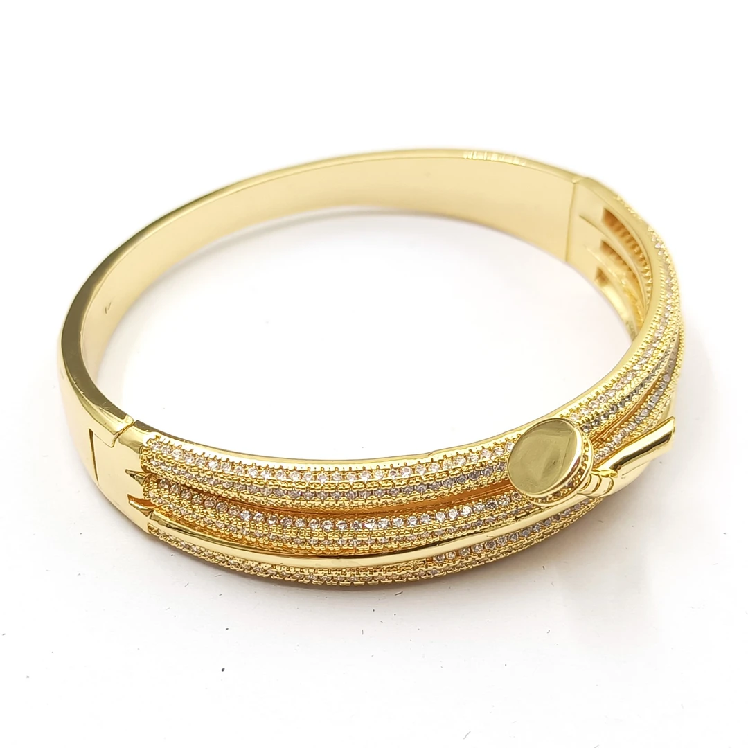 铜合金合成锆石手镯 F2JNX-32680 手镯百搭时尚轻奢小众简约