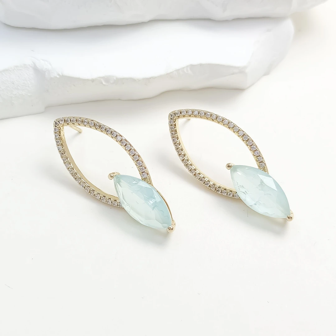 铜合金合成锆石耳饰 RSS-53782 耳环简约轻奢时尚气质优雅百搭