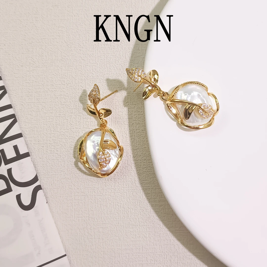 铜合金合成锆石耳饰 WDS-001248【静谧】耳环百搭简约欧美气质时尚