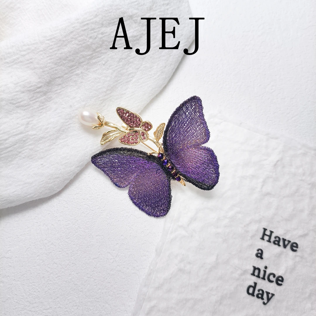 铜合金仿珍珠胸针 WASLX-001558【曜紫晨曦】胸针简约百搭时尚