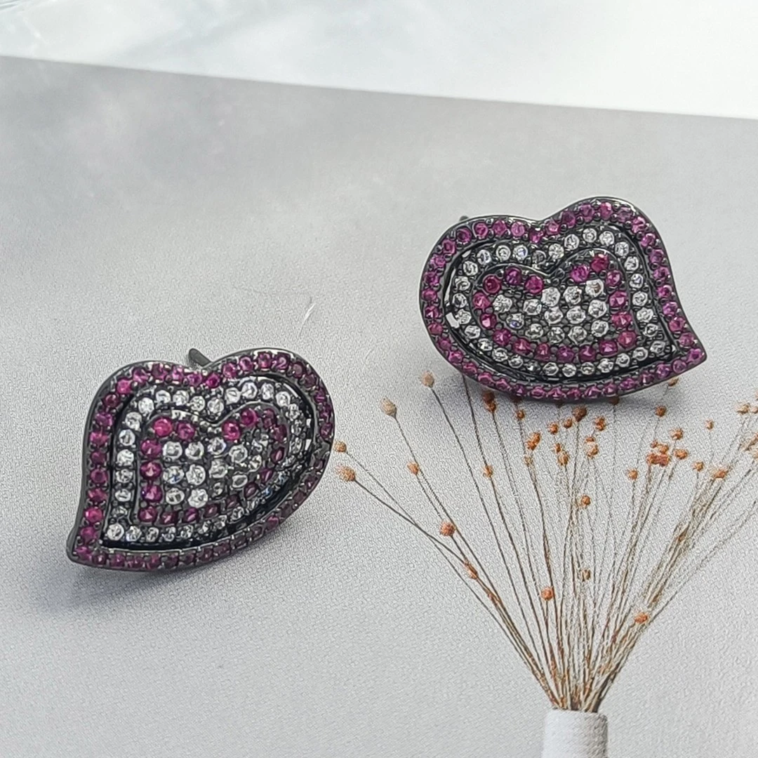 铜合金合成锆石耳饰 HSM-55070 耳饰时尚气质小众个性百搭