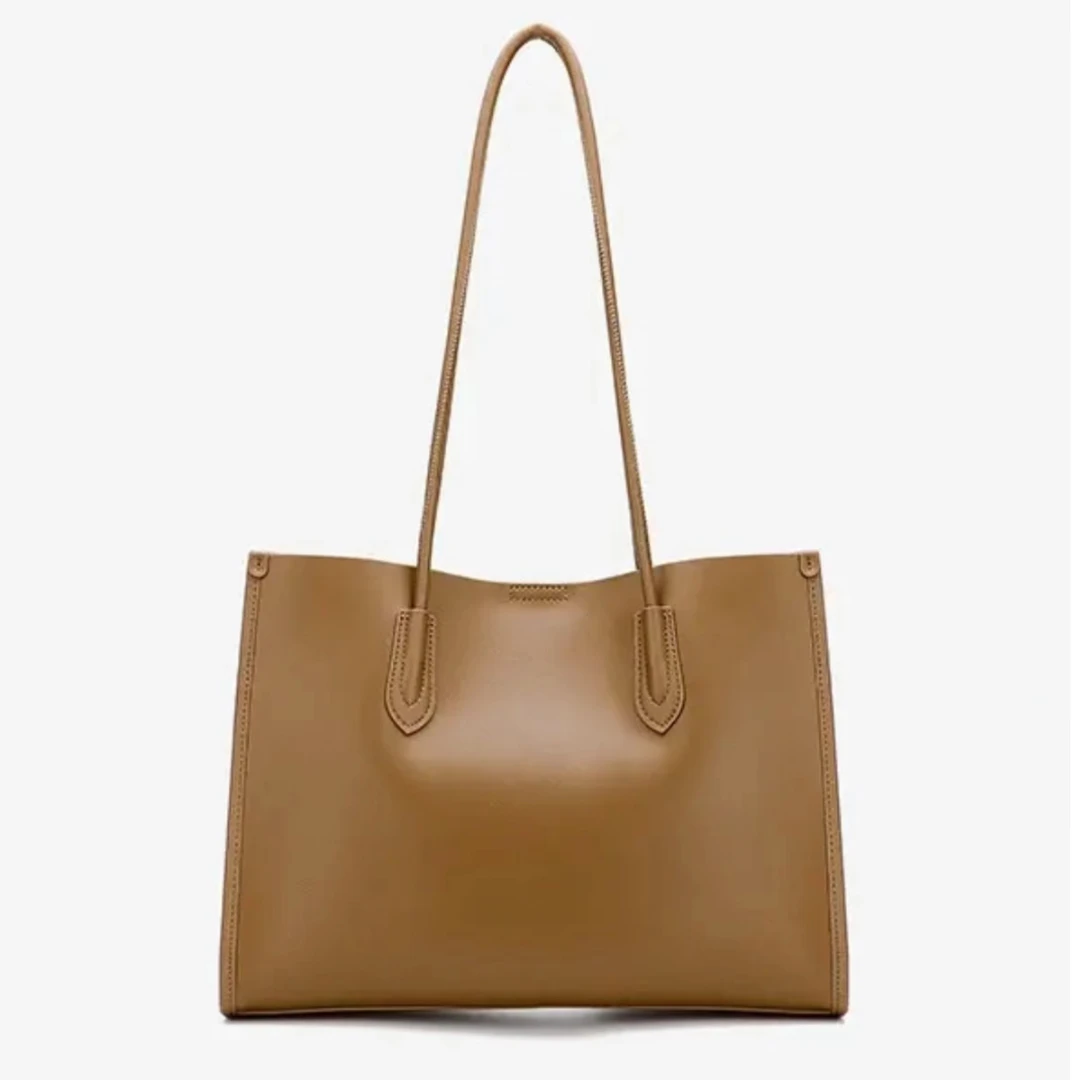 2025新款小众软牛皮包女包质感包包通勤托特包单肩包百搭大容量包