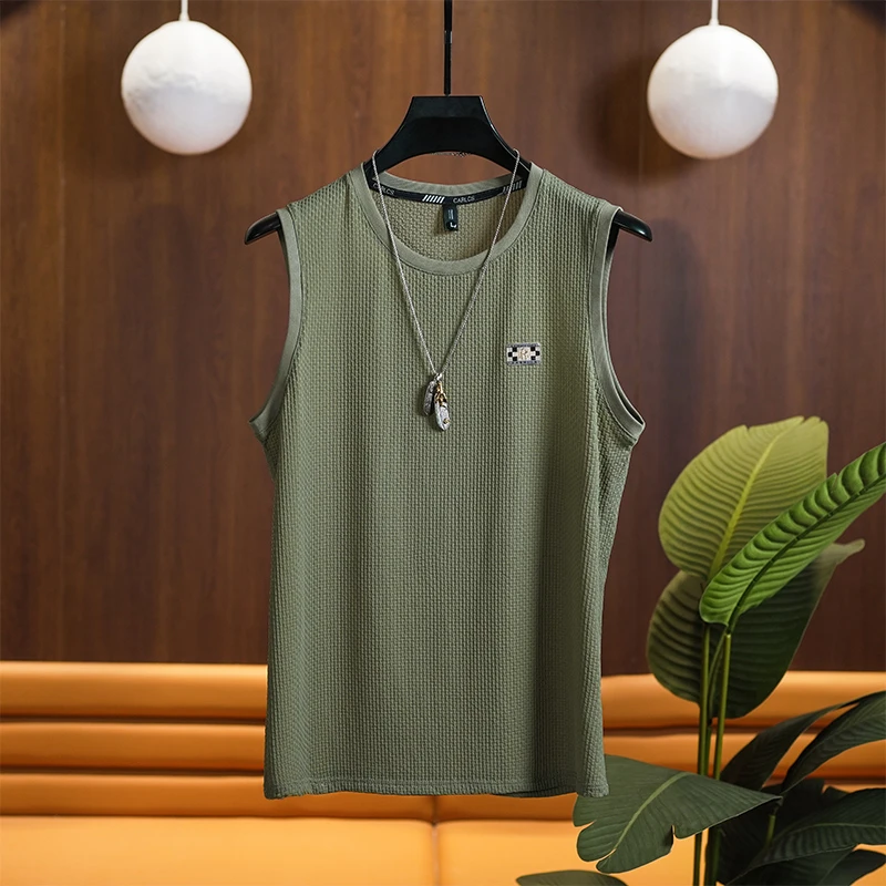 (专柜正品)冰丝背心男2025新款速干百搭宽松休闲透气坎肩无袖T恤
