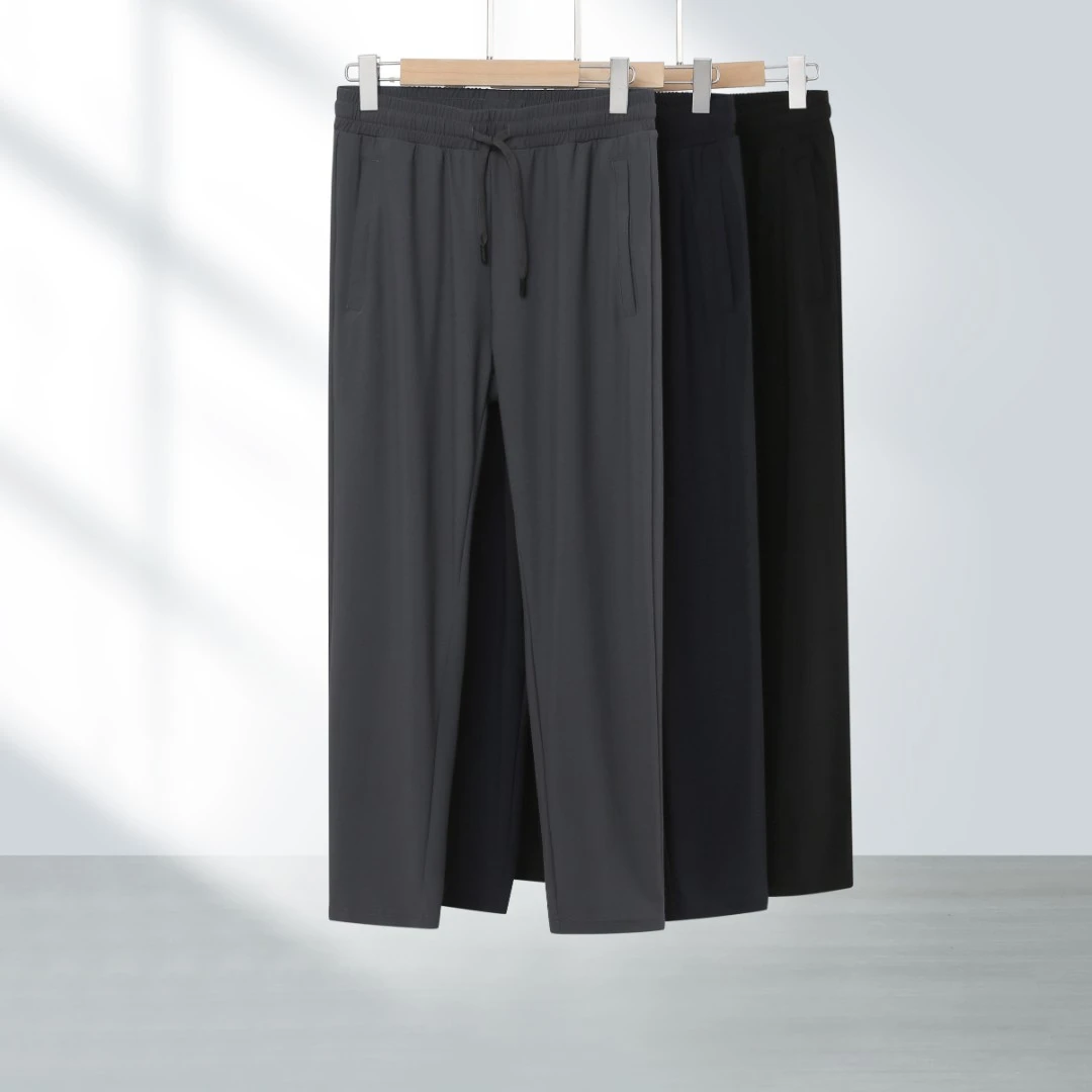 夏季冰丝透气休闲长裤爆款男直筒速干男士运动冰丝户外百搭休闲裤