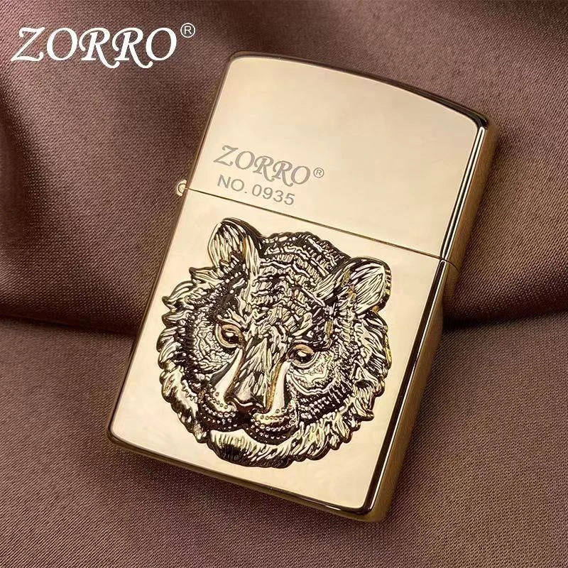 ZORRO佐罗煤油打火机新款Z92171小金虎限价贴章砂轮防风打火机