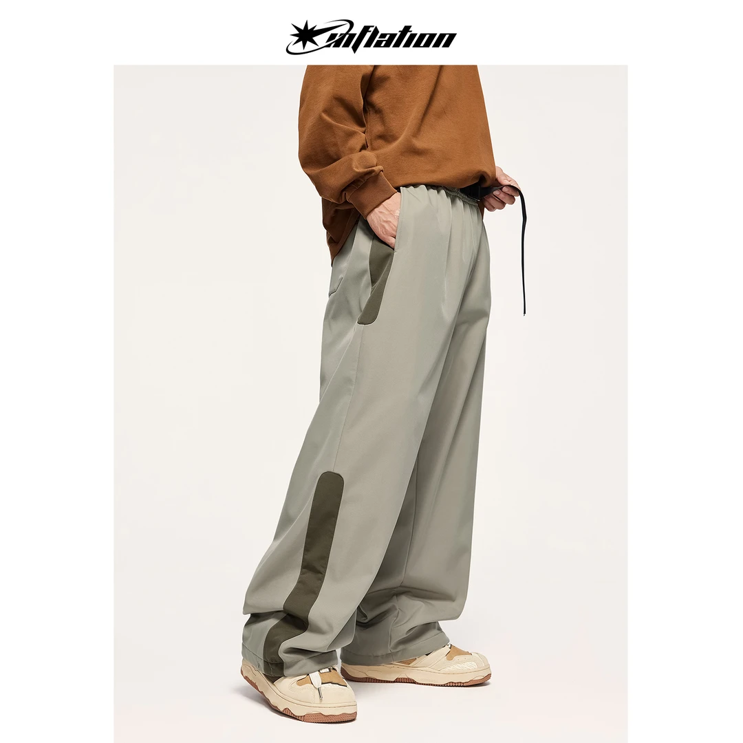 膨胀潮牌加绒雪地防风裤2023秋季新品潮牌个性宽松休闲男士长裤