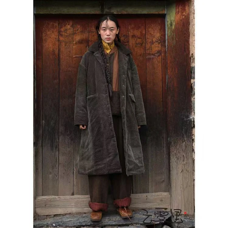 云雾里 原创设计复古文艺松弛感大气简约恣意中长款衣服 3138