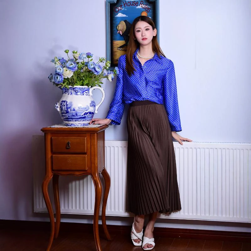 半裙女2024秋季梦里人新款气质宽松高腰直筒显瘦百搭百褶裙10100