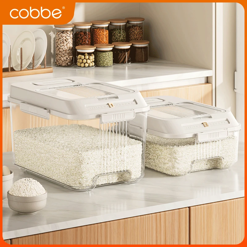 卡贝米桶家用防虫防潮密封米缸收纳盒粮食储存面粉五谷面粉储物罐