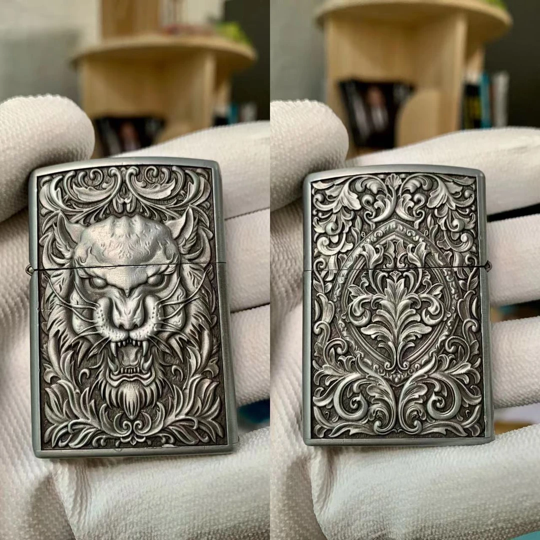 佐罗【唐草虎本色】金属煤油打火机精美浮雕防风打火机（需自配油）