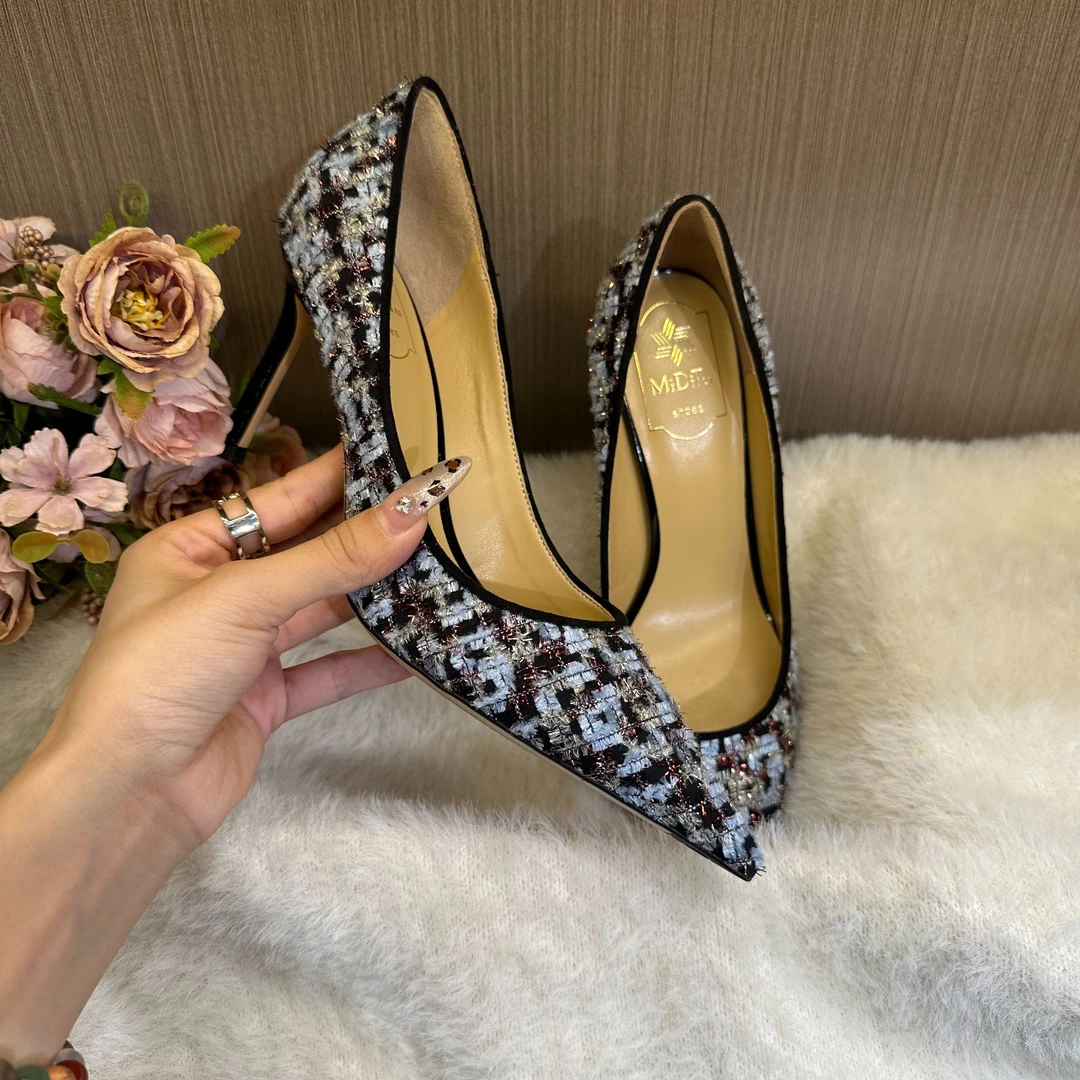 MIDITU/米蒂图穿搭 高跟鞋女24年秋新款百搭气质时尚小香风女鞋