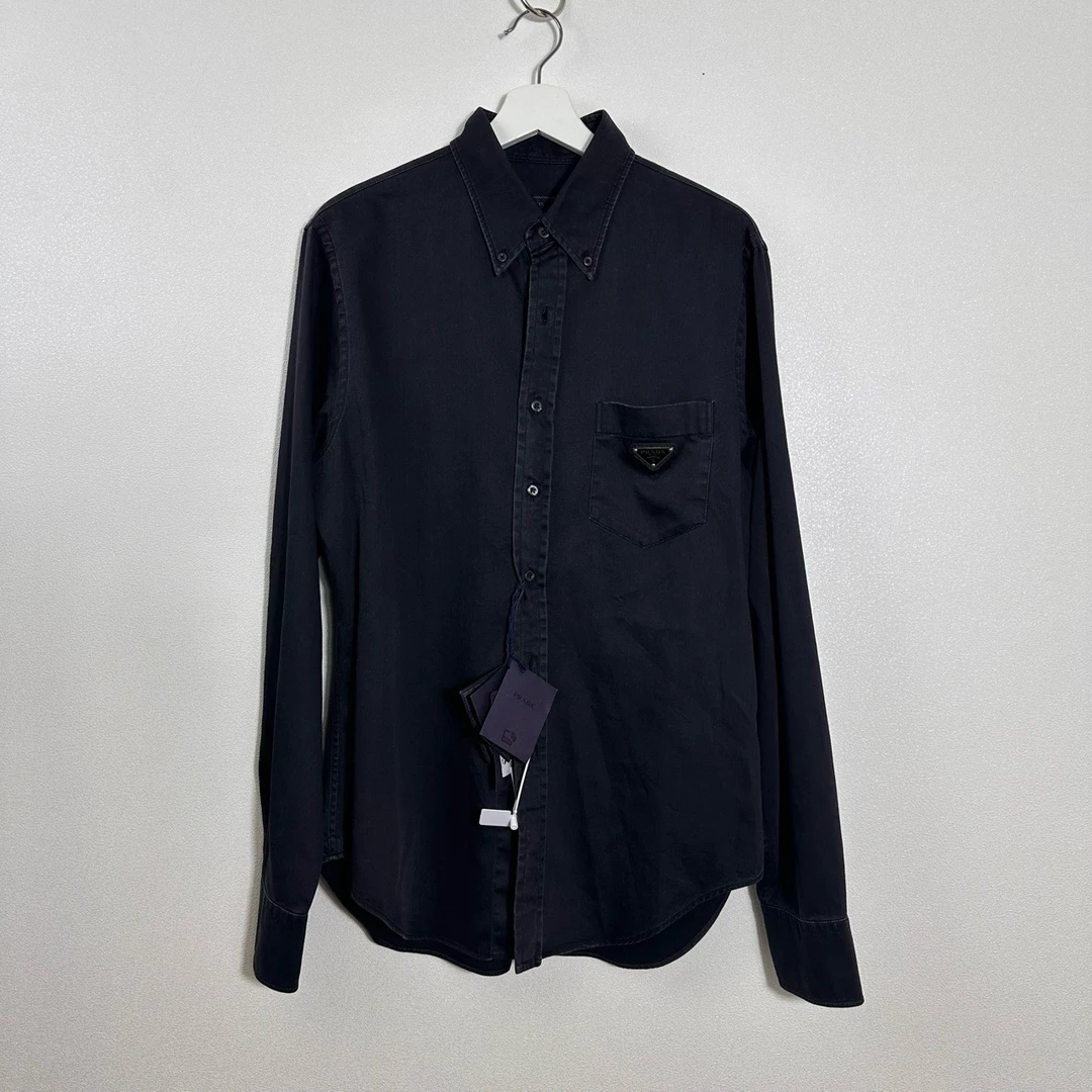 Prada 普拉达/2021金属三角尺衬衫/42/全新原吊/公价12700/002116