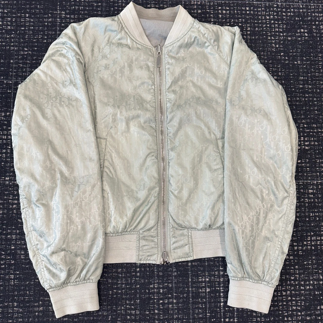 Dior x Travis Scott联名迪奥灰绿色飞行员夹克99新50码公价24000