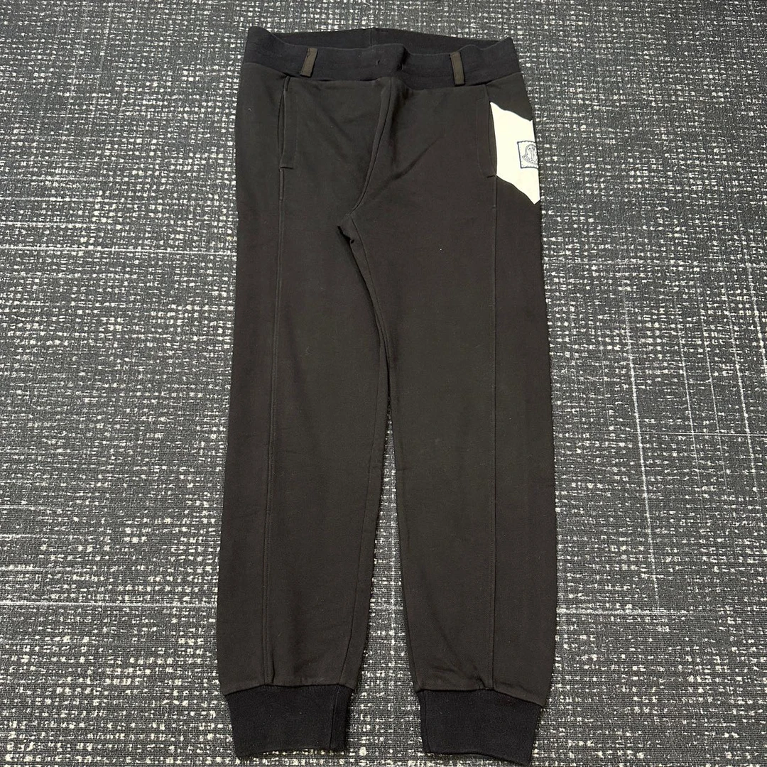 Moncler 蒙口 侧边徽标背后彩条黑色运动长裤 99新 M码 001794