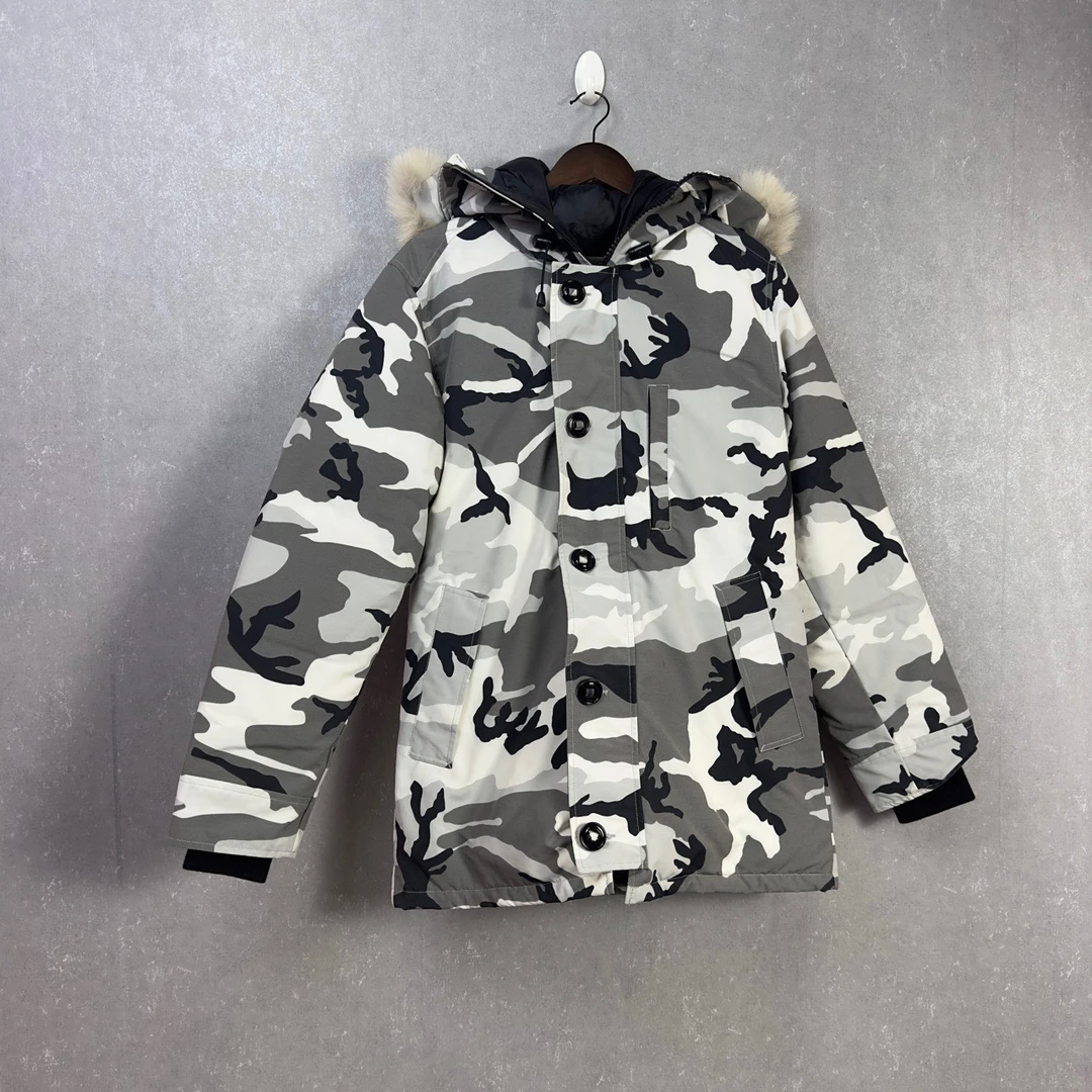 99新 加拿大鹅 迷彩派克大衣羽绒服 M码/002809