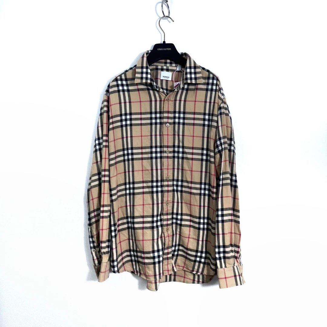 Burberry 博柏利 格纹尖领长袖衬衫XL码/95新/公价7000/002242