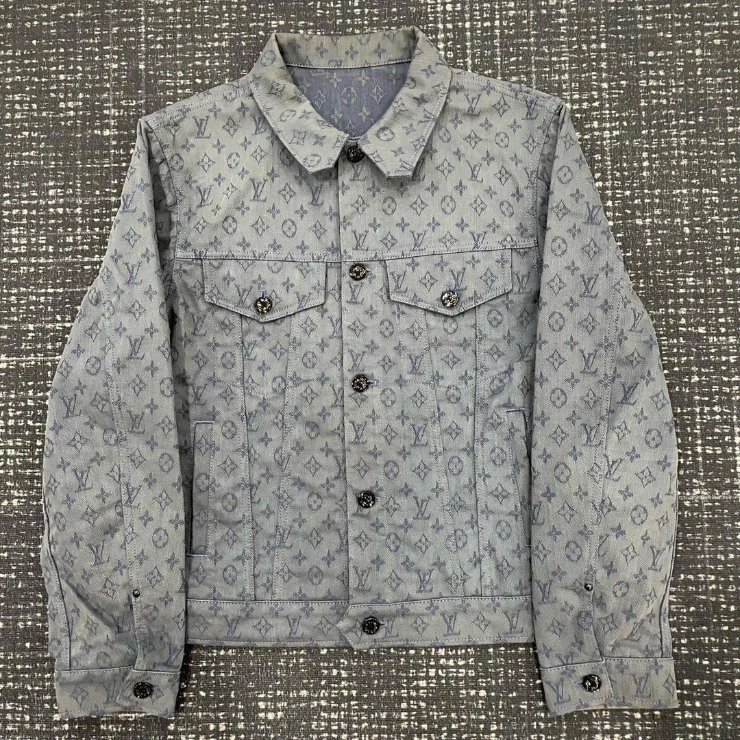 Louis Vuitton 路易威登 蓝色满印牛仔夹克50码全新带吊公价15800