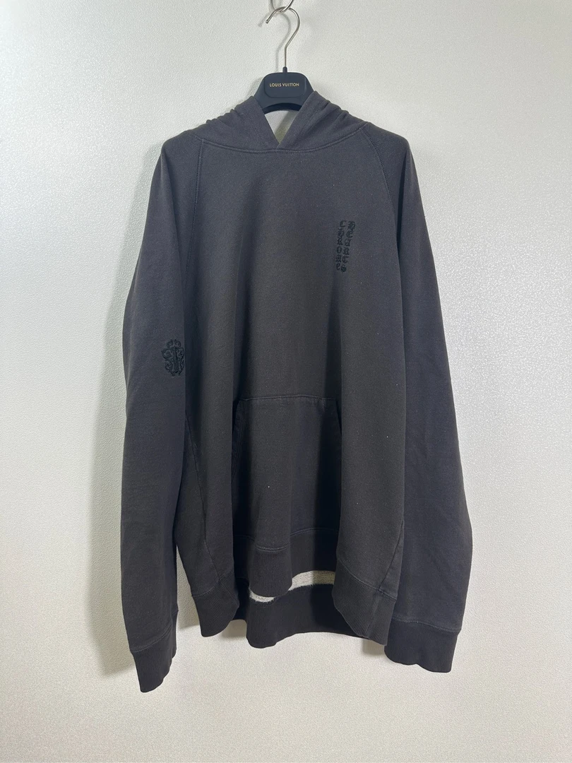 Chrome Hearts 克罗心胸口梵文logo刺绣/帽衫/XL/全新无吊/002059