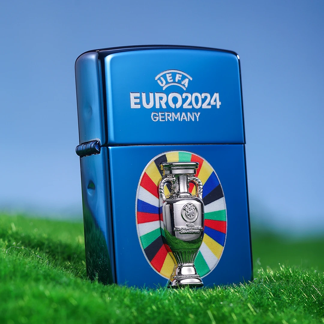 zippo煤油打火机欧洲杯贴章蓝冰送礼男士足球DY9902TZ