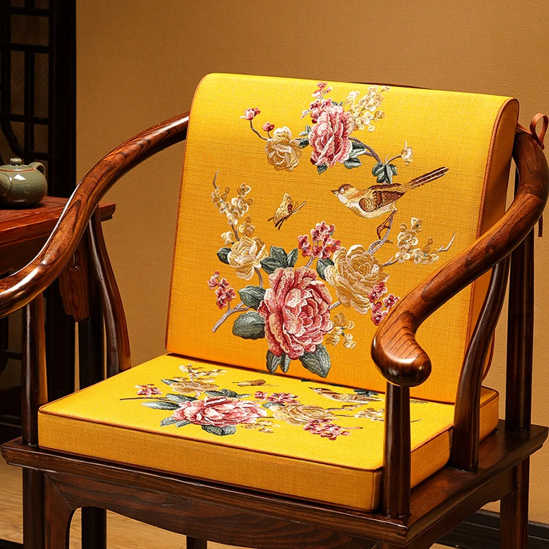 【莺歌蝶舞】沙发海绵靠背坐靠茶椅护腰实木太师椅座椅靠背腰靠垫