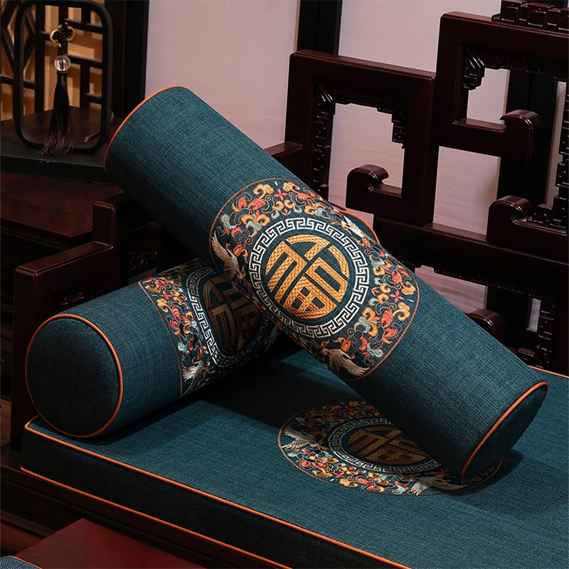 【麻款鹤舞】新中式扶手枕红木沙发加装靠垫方形枕头海绵靠枕糖果枕