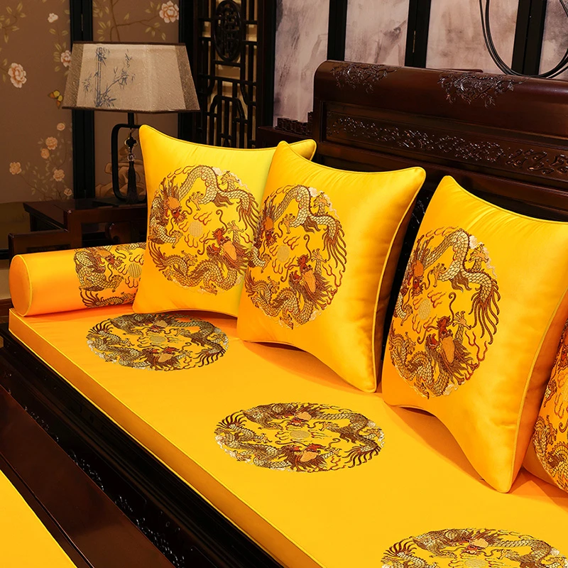 【双龙戏珠】中式红木沙发坐垫客厅实木沙发垫实木椅垫四季通用防滑