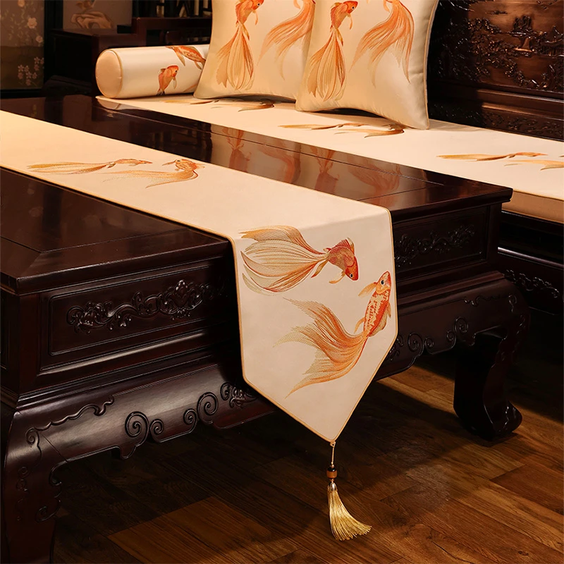 中式桌旗禅意盖布巾茶席茶台布艺长条旗茶几桌布茶台垫布餐桌
