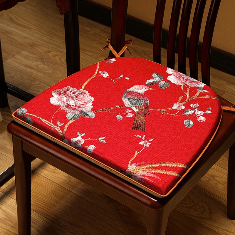 【千丝雀语】中式餐椅垫坐垫马蹄形餐桌椅子垫红木家用四季防滑通用