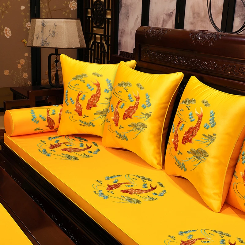 【年年有余】中式红木沙发茶桌椅垫防滑实木沙发垫客厅沙发套罩盖巾