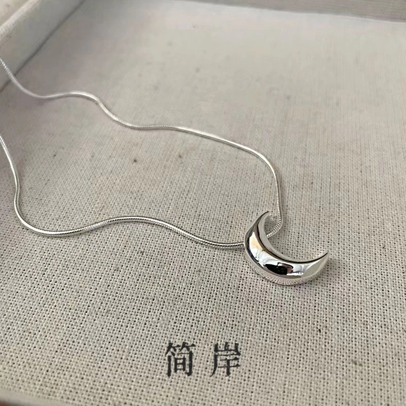 jeshore/简岸 坠链均925银 月亮蛇骨项链