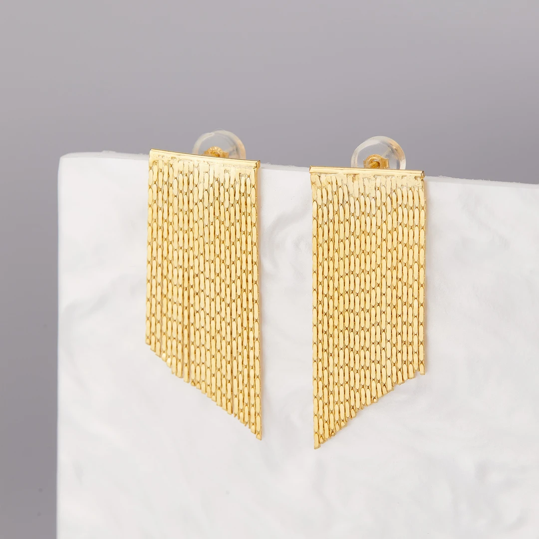 jeshore/简岸 925银耳饰 瀑布流苏耳环 高级冷淡风 短款