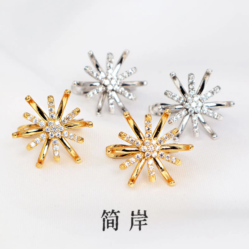 jeshore/简岸 925银合成锆石耳饰 【原创】烟花雪花耳钉