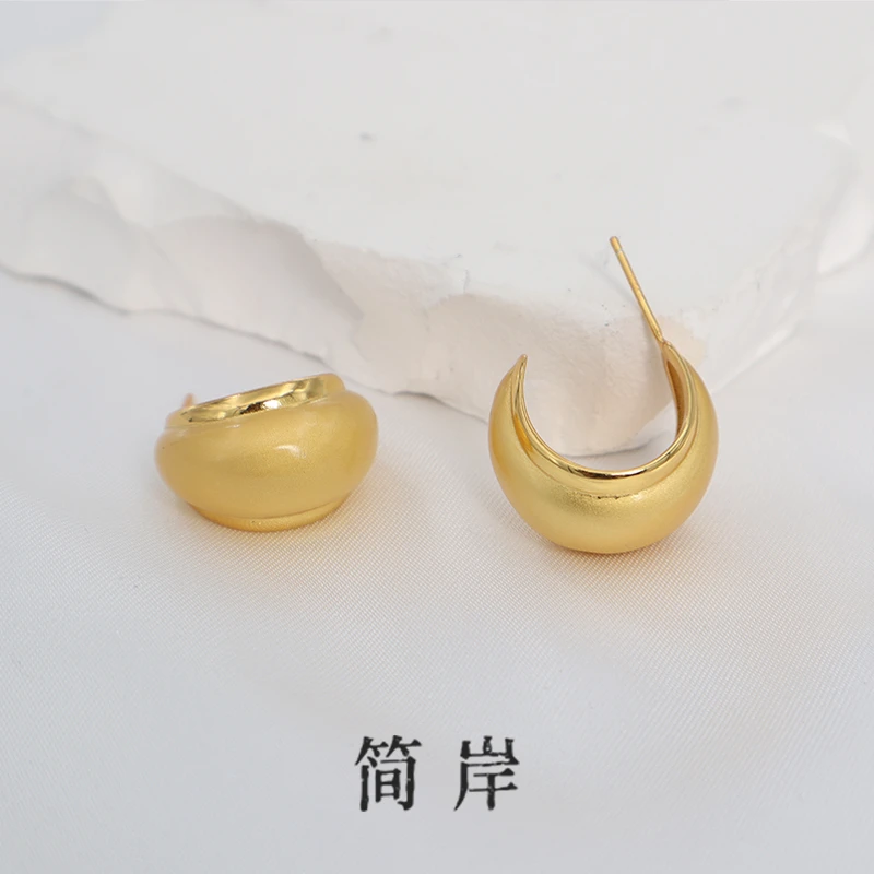 jeshore/简岸 925银耳饰 时尚简约百搭月光女神耳环