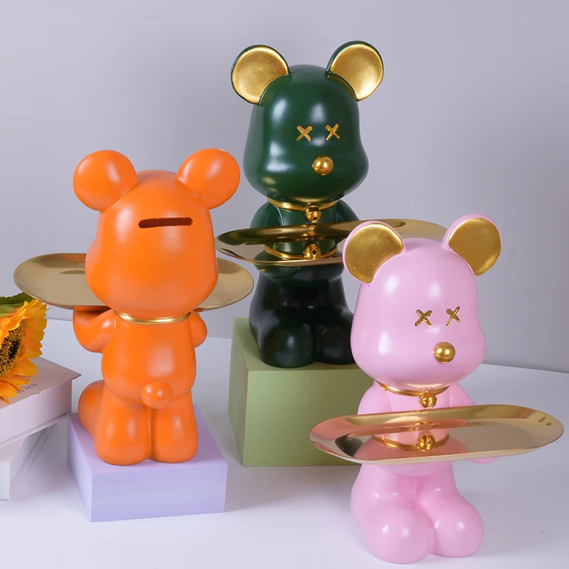 暴力熊存钱罐钥匙玄关收纳摆件托盘茶几客厅进门电视柜