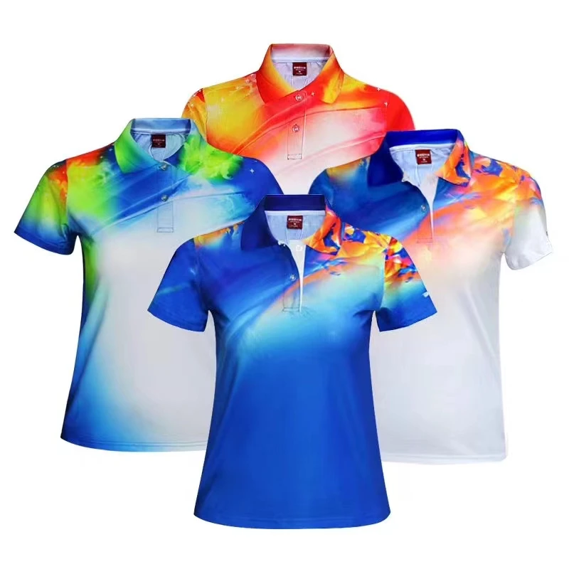 巴思克短袖T恤polo羽毛球服乒乓球服网球服训练服透气翻领夏季