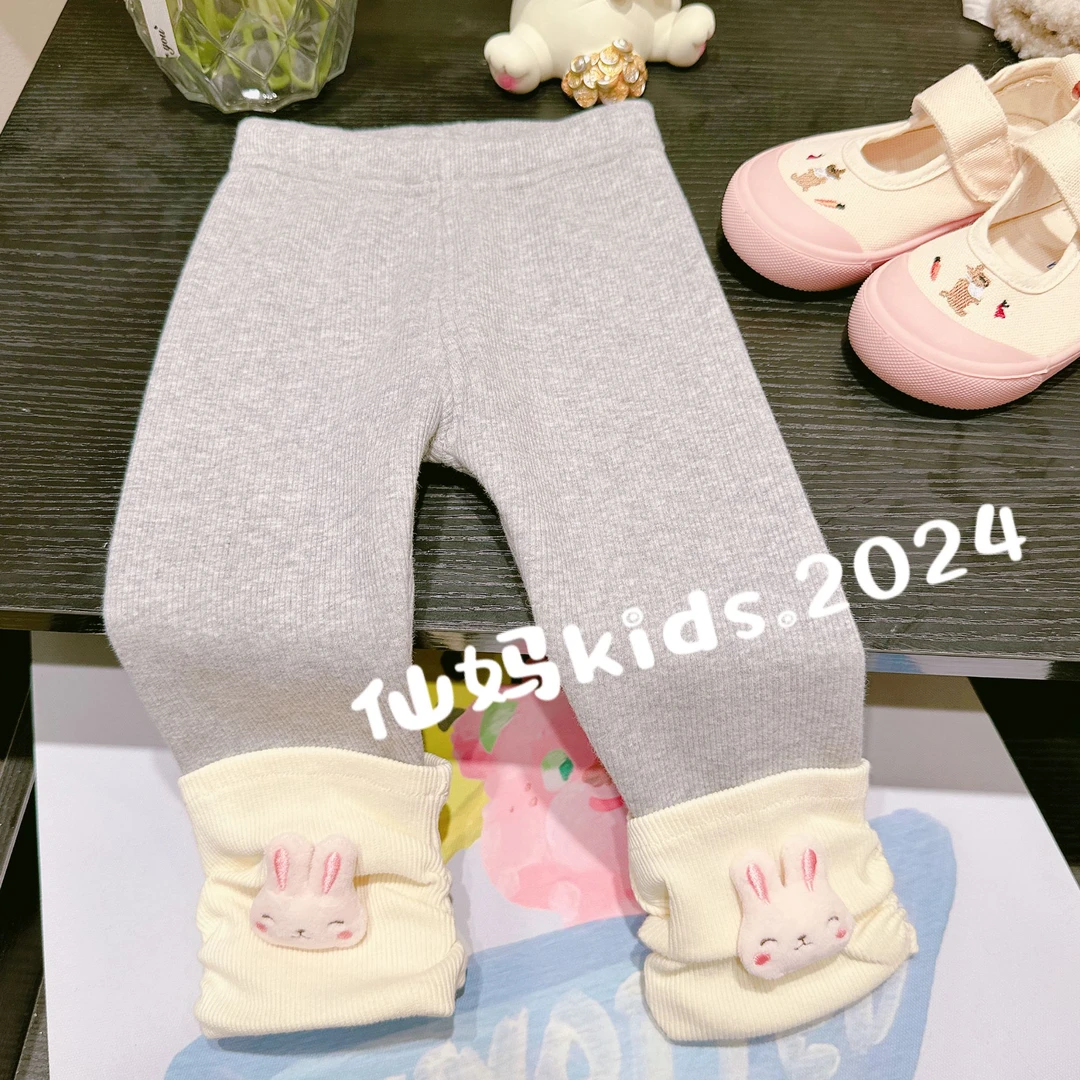 【078】2024年冬季新款立体小兔子一体绒打底裤