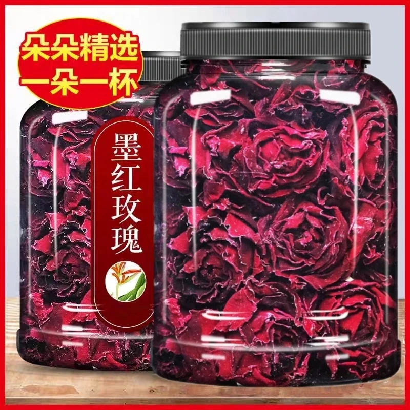 墨红玫瑰一朵一杯云南玫瑰花茶花冠无硫可食用红玫瑰泡茶泡水喝