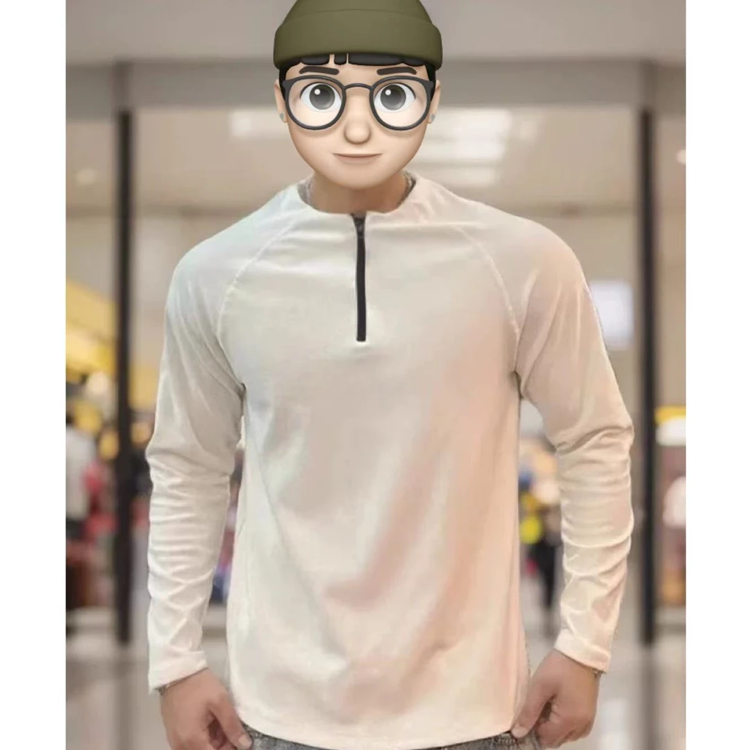 双面德绒半拉链打底T恤保暖显壮基础款上衣百搭黑白内搭长袖男