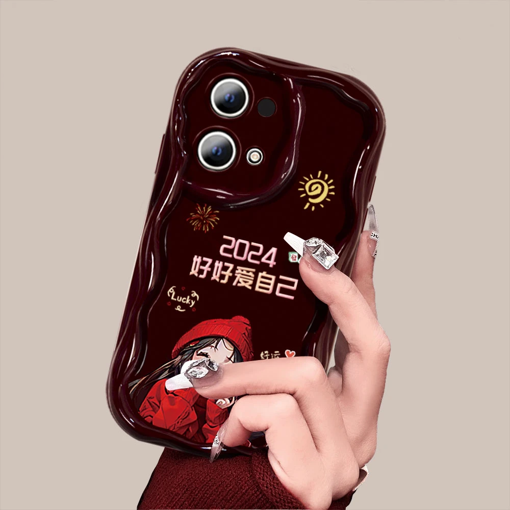 【OPPORENO8】好好爱自己奶油纹创意防摔2024新年款手机壳女款