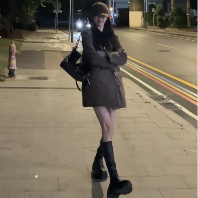 【夜落港风】秋冬新款韩版时尚百搭气质高级设计感显瘦小众休闲外套