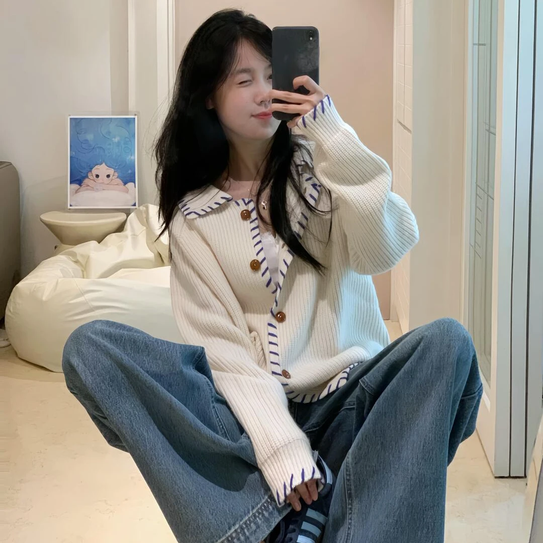 【盈盈步旅】秋冬韩版温柔软糯可爱减龄上衣百搭通勤舒适休闲裤子