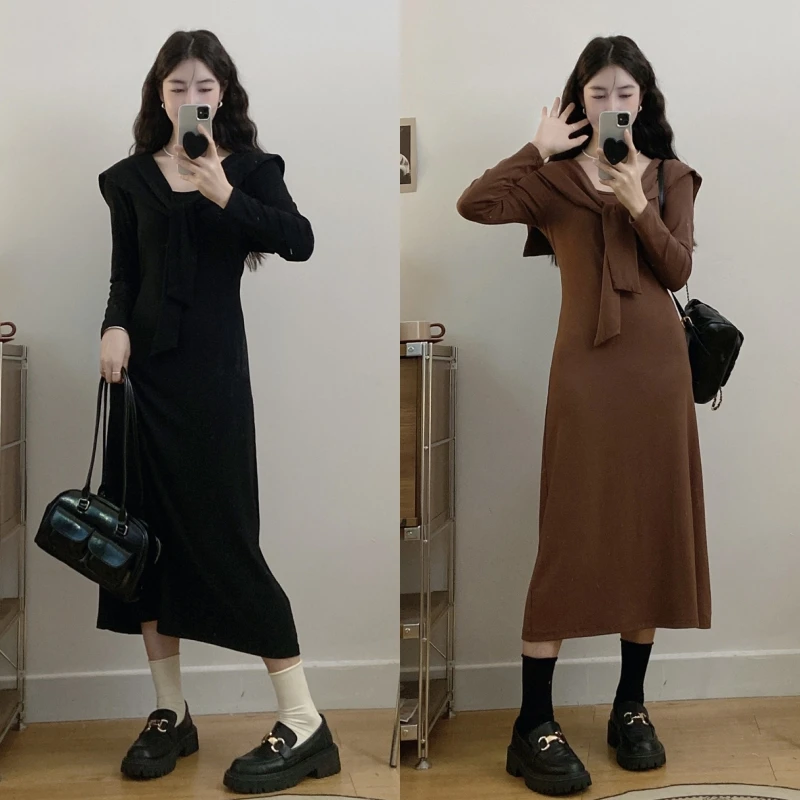 大码女装胖MM秋季修身显瘦气质连衣裙6658