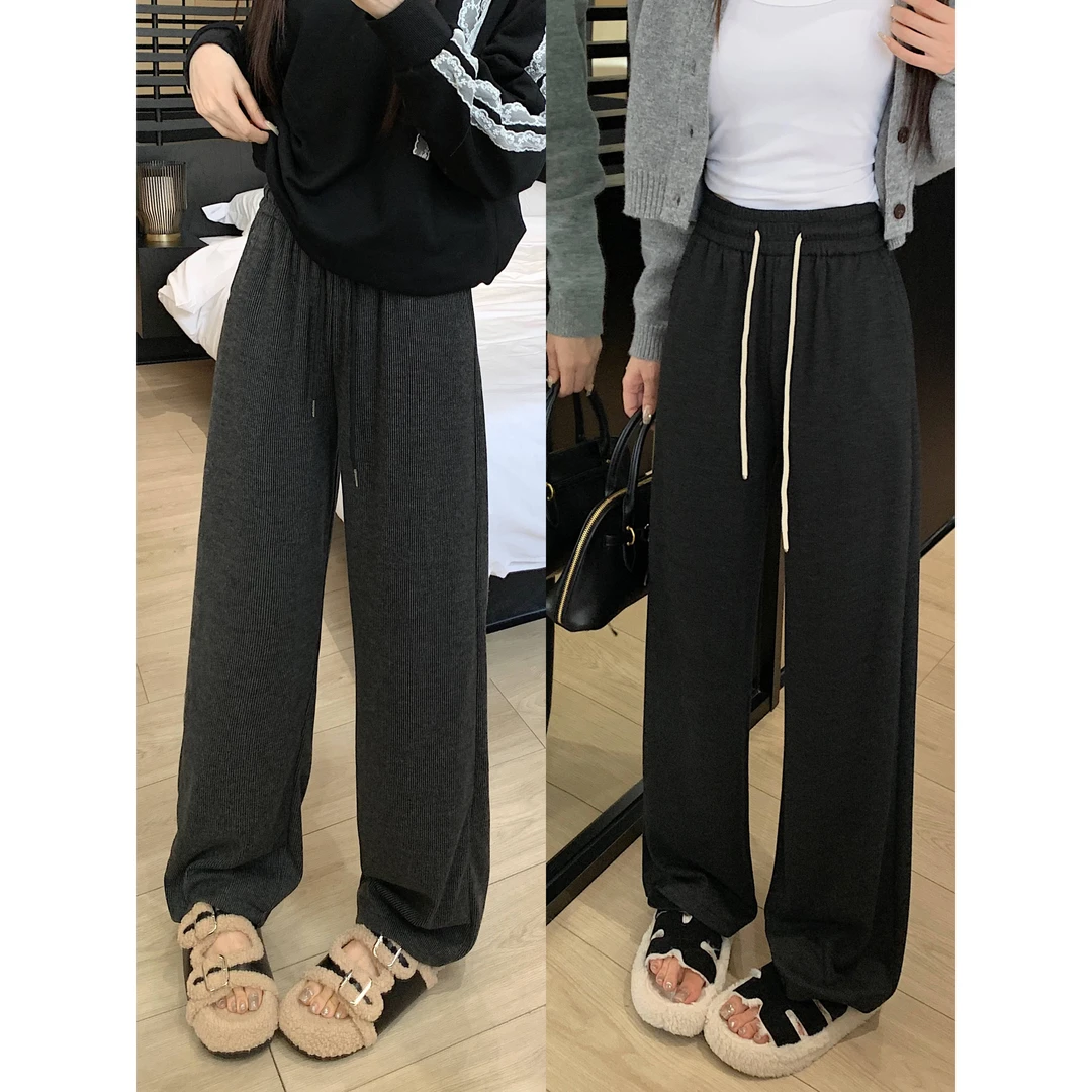 大码女装胖MM秋季休闲裤阔腿裤6687